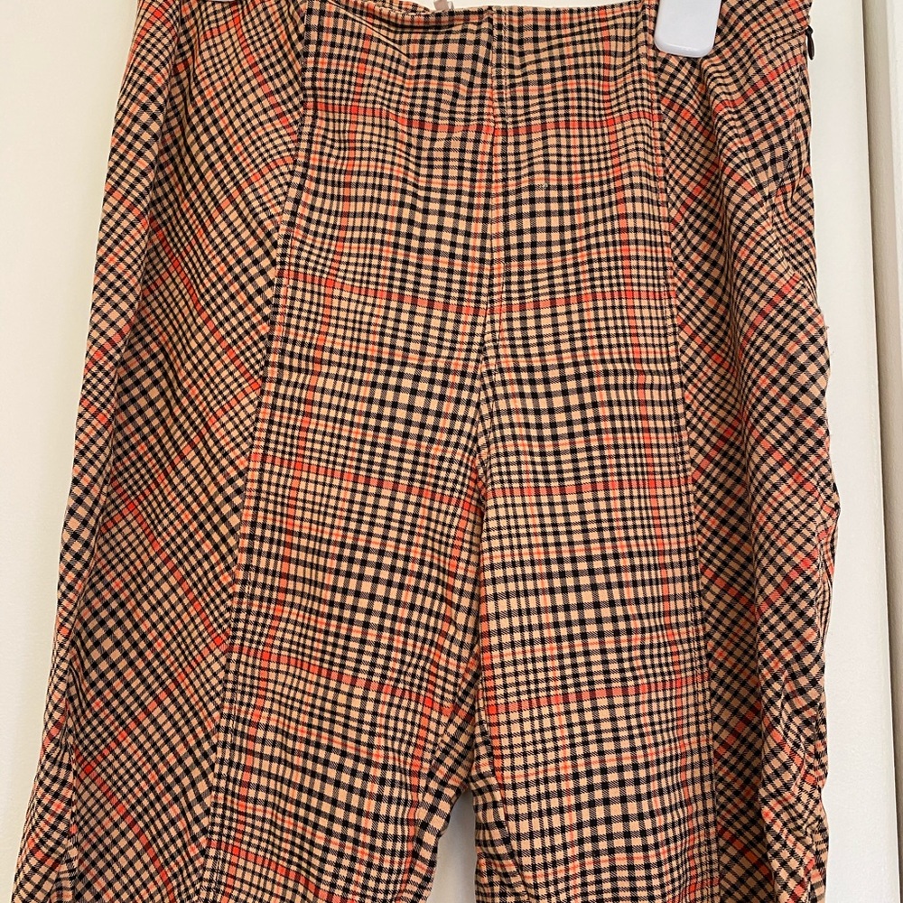 Free People High Rise Plaid Skinny Pant